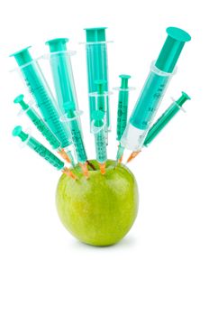 Experiment with apple and syringes