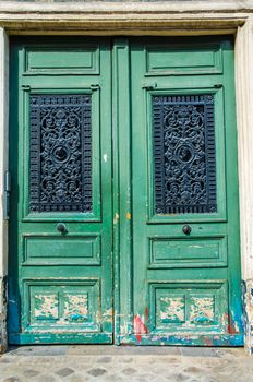 Entrace door on bright summer day