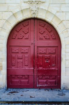 Entrace door on bright summer day