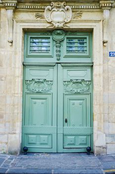 Entrace door on bright summer day