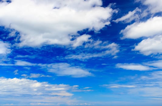 Blue sky with white cloud, use as background.
