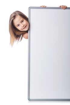 Cute little girl isolated on the white