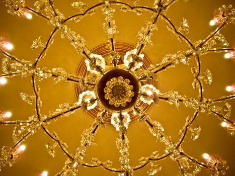 Light design on a Golden ceiling