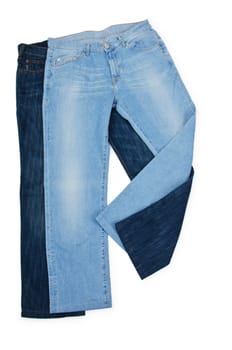 Pair of jeans isolated on the white