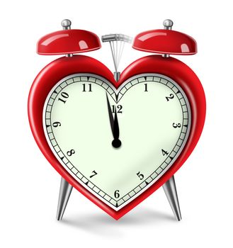Digital Illustration of a Heart Alarm Clock.