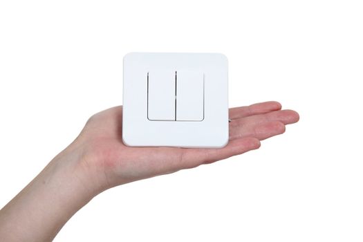 Hand of a woman holding a switch