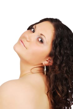 Beauty brunette girl studio shot