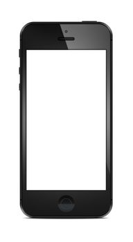 New Modern Smart Phone with blank screen isolated on white. Include clipping path for phone and screen.