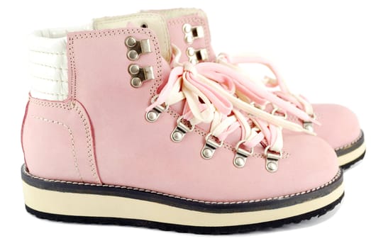 woman pink hiking boots