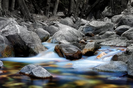 Flowing River over Rocks at Chantry Flats