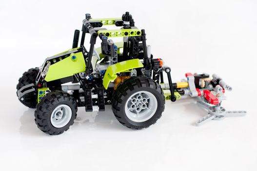 Children's toy Lego. tractor