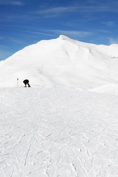 Alpine mountains under the snow in winter