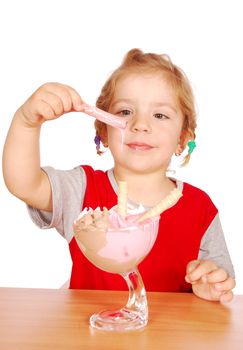 little girl enjoying ice cream
