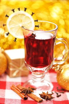 Mulled wine christmas still life