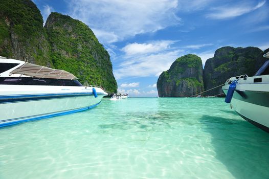 Beautiful lagoon at  Phi Phi Ley island, the exact place where "The Beach" movie was filmed