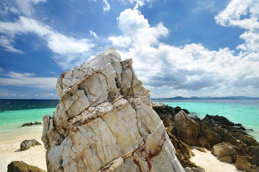 Beautiful rocky beach in thailand