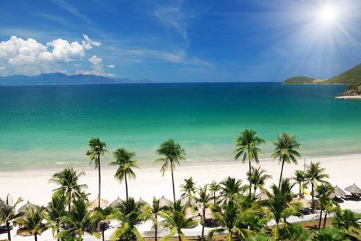 Beach Scene, Tropics, Pacific ocean