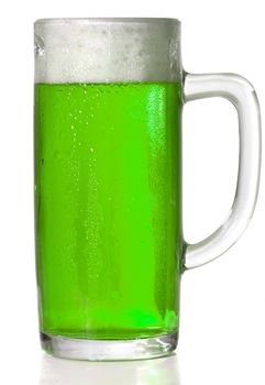 Green Beer mug isolated on white