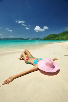 Woman on a beautiful beach