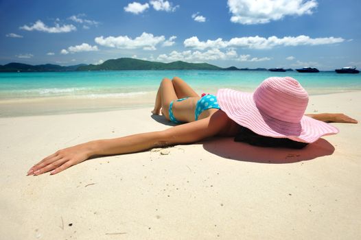 Woman on a beautiful beach