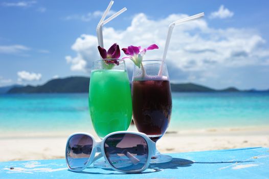 Cocktails on a beautiful beach