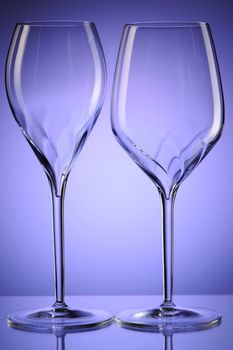 Empty wine glass with reflection