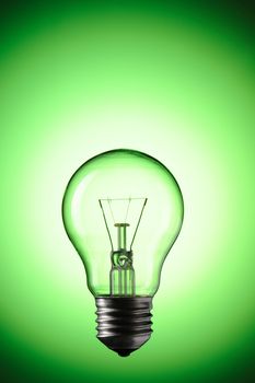 Light Bulb over colourful background