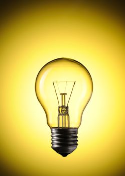 Light Bulb over colourful background