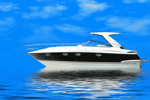 fast luxury yacht sails blue sea