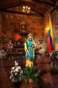 An image of Santa Lucia in a church in Guane, Colombia.