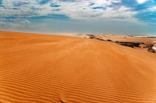 A view from the top of the Taroa Sand Dune in Guajira, Colombia.