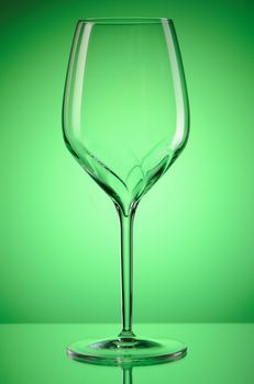 Empty wine glass with reflection