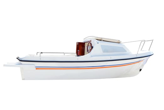 little white boat isolated