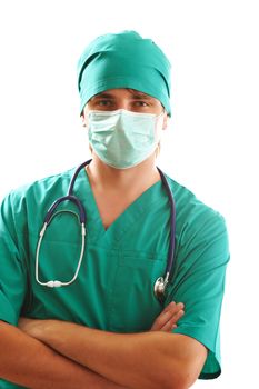 Surgeon doctor with his stethoscope