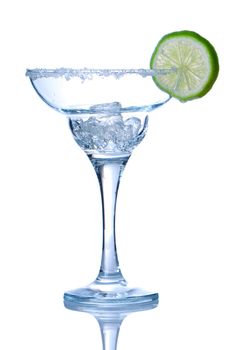 Margarita cocktail glass isolated on white