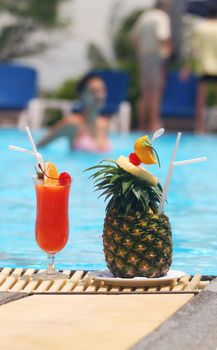 Cocktails near the swimming pool