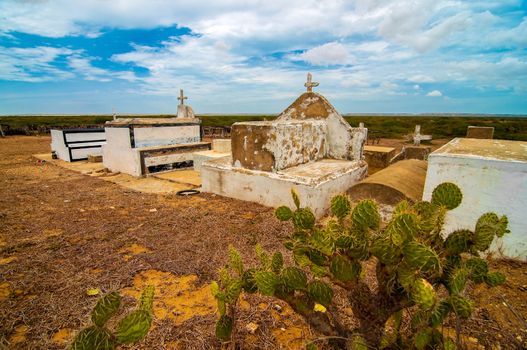 An isolated indigenous cemetery in the desert.