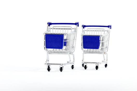 isolated shopping cart on the white background