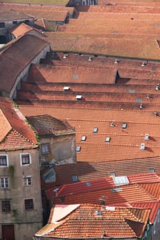 Portugal. Porto city. Old historical part of Porto. Roofs 