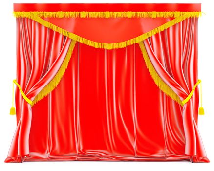 red velvet curtains with golden tassels