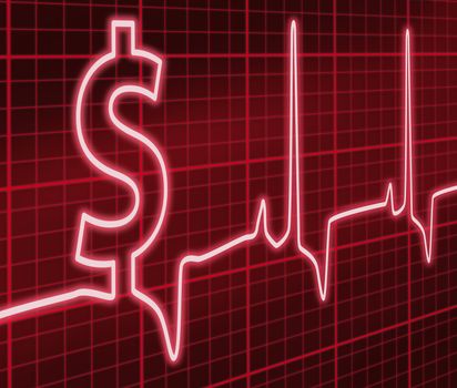 Digital Illustration concept of a Financial Heart Beat