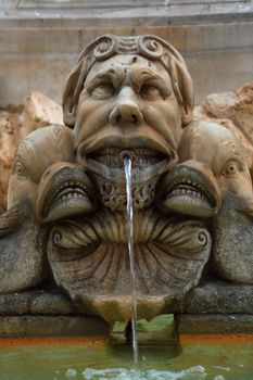 Statue fountain in Rome, Italy