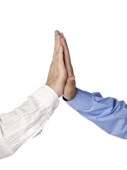 Close-Up of Businessmen Giving High Five