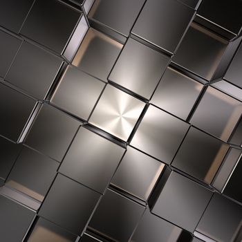 metal cubes background - 3d illustration