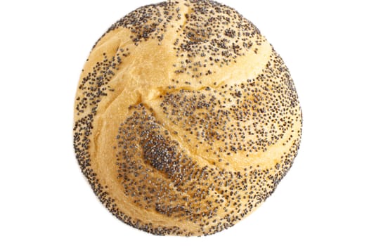  Close up image of a bun against white background