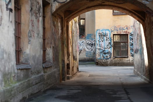 old inner courtyard in St. Peterburge