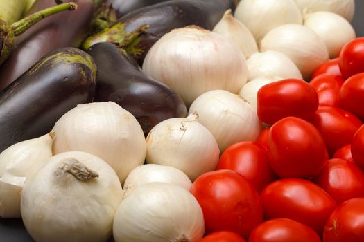 Multicolored Vegetable Variety background, closeup