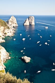 Summertime at Capri, beautiful isle in Naples Gulf, Italy