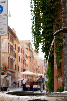 Street of Rome with fountain