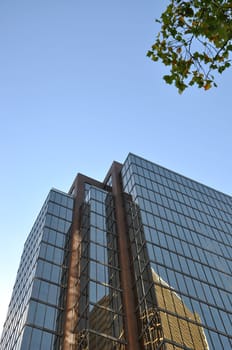 Blue glass modern business building 